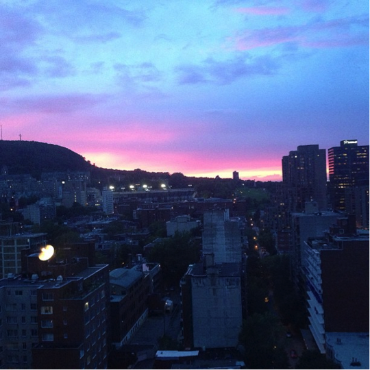 A beautiful sunset view from Rebecca's apartment!