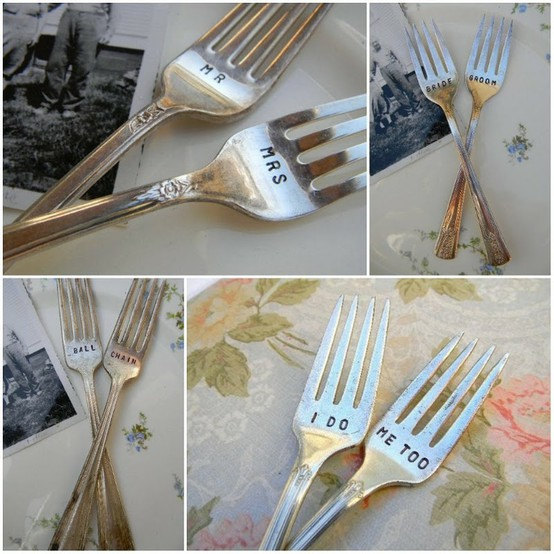 Design your wedding guest tables with one of a kind cutlery from Pretty Paris